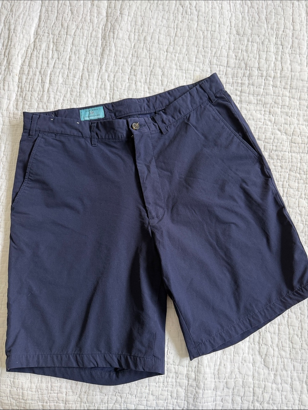 Castaway Navy Performance Flat-Front Men's Shorts